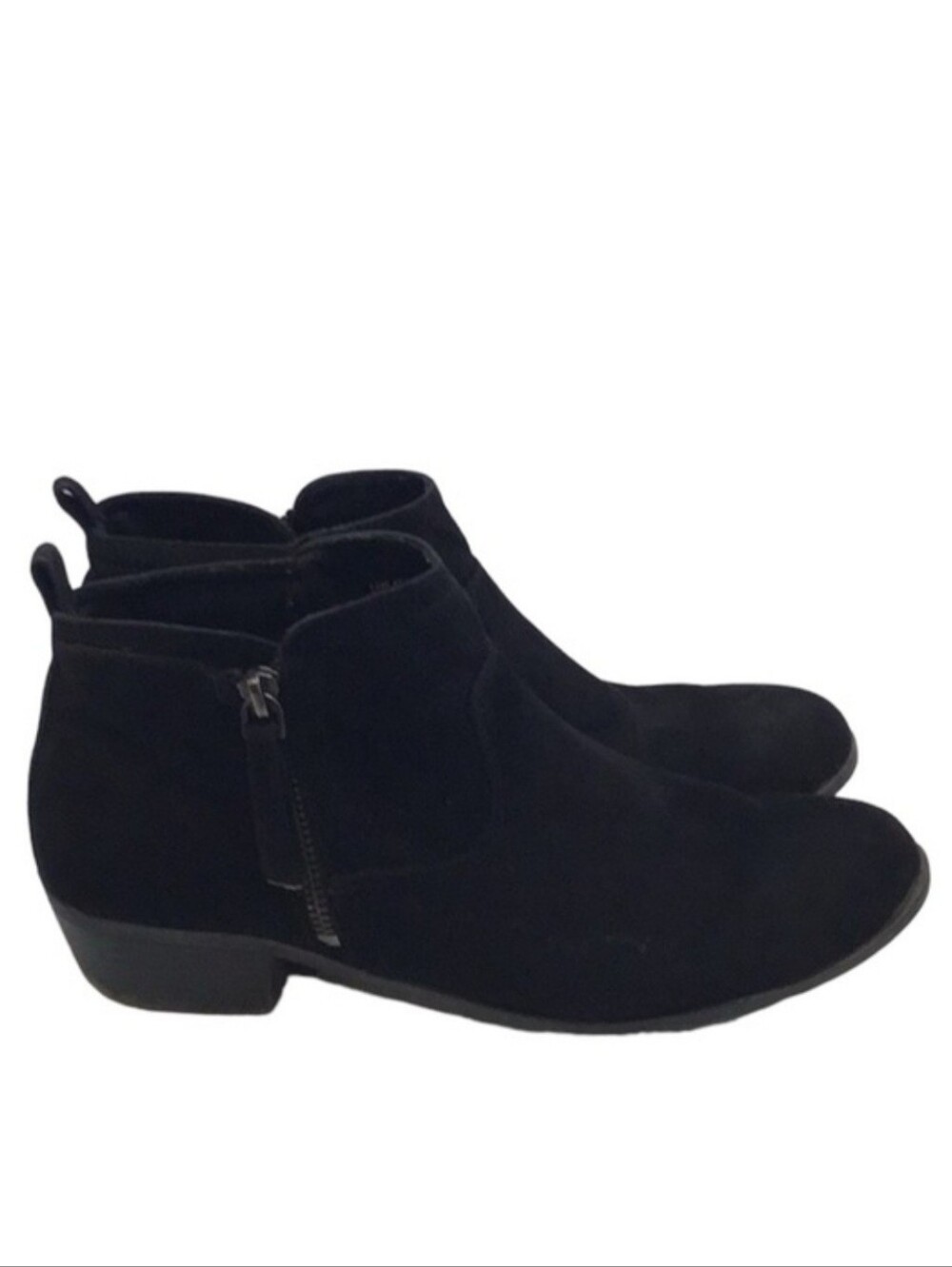 🍄 Black Faux Suede Booties, Size 10